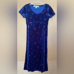 Jonathan Martin Kids Dress Floral Printed Polyester Girl’s Winter Vintage